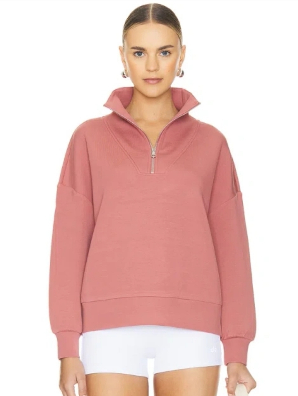 Hawley Half Zip Sweatshirt In Wither Red